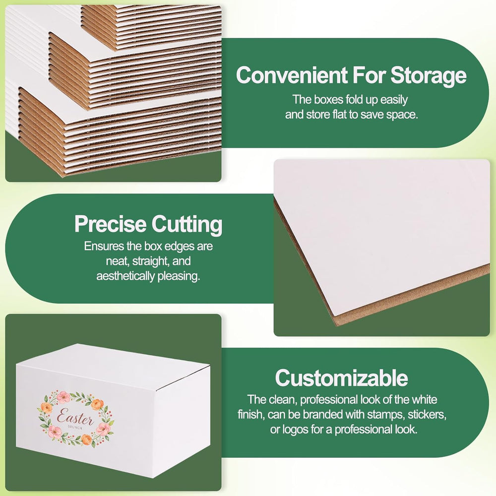 MAPVOLUT 43-Piece Assorted Sizes Small Shipping Boxes - White Corrugated Mail...
