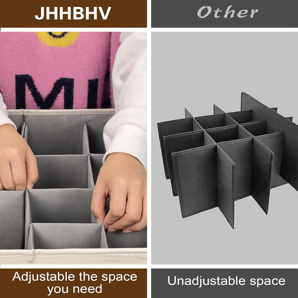 2 Pack Shoe Organizer for Closet with Adjustable Divider Shoe Storage Box