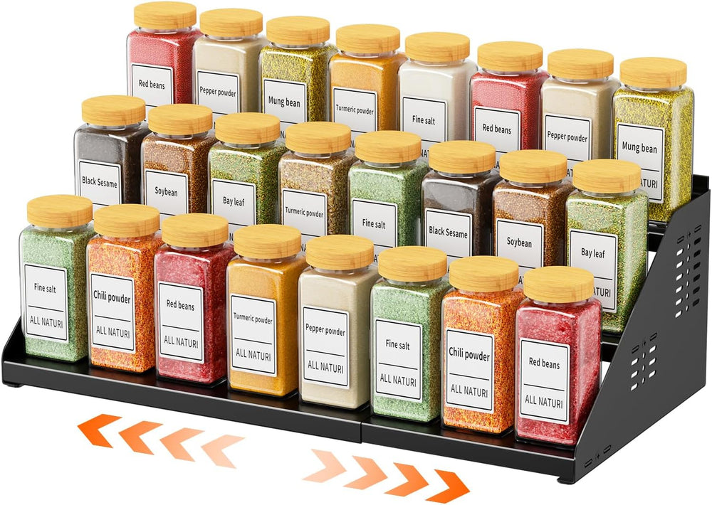 RCHYFEED 3 Tier Spice Rack Organizer for Cabinet,Expands 13.4 to 21.8 Inch