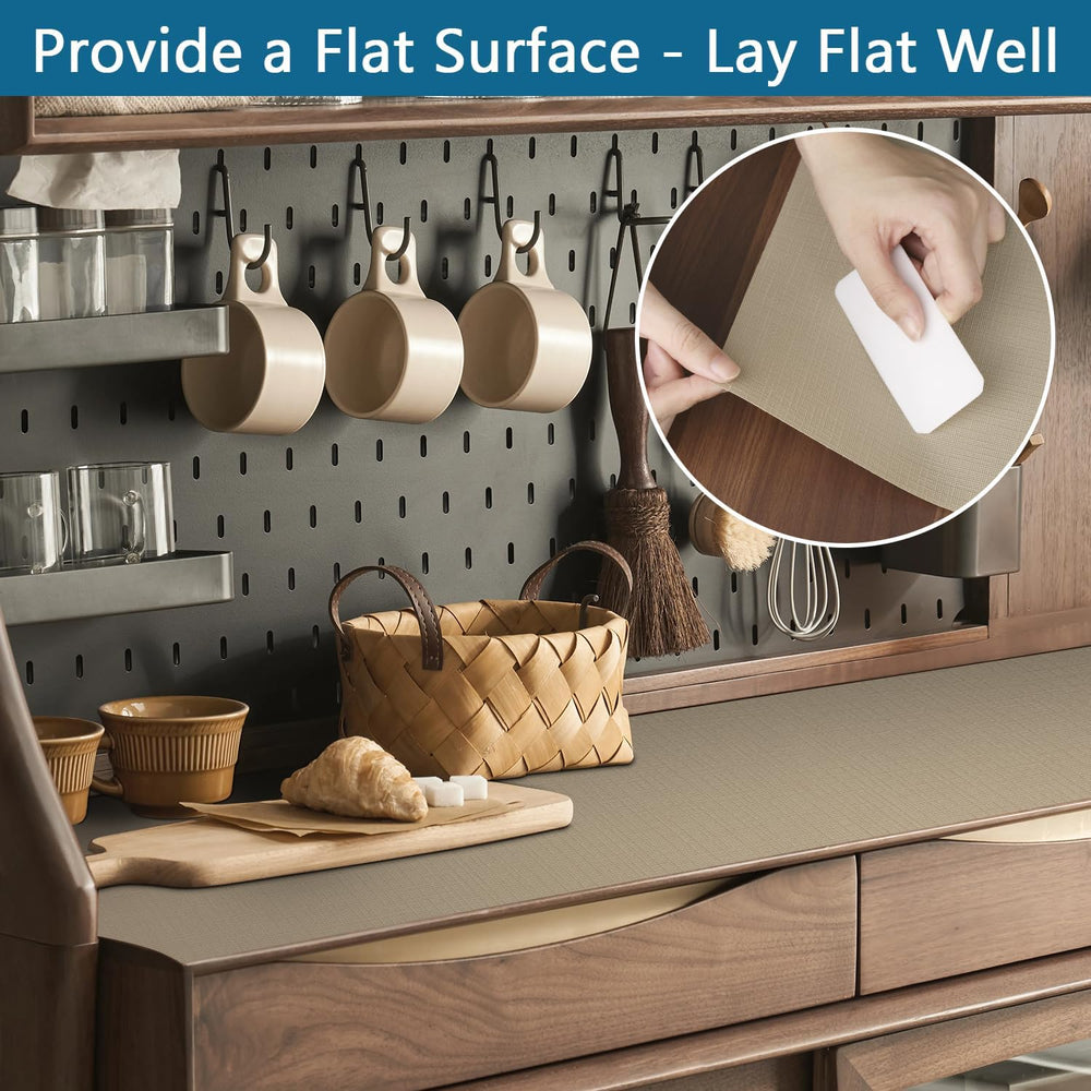 Self Adhesive Shelf Liner, 17.5" x 393.7" Peel and Stick Drawer Lin...
