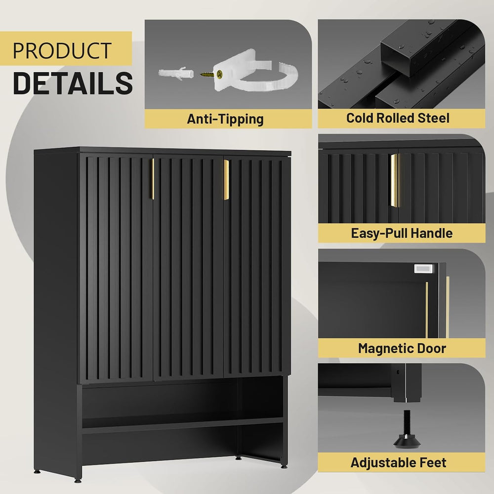 Eltean Metal Shoe Cabinet with Doors,47''Tall 6-Tier Shoe Storage Cab...