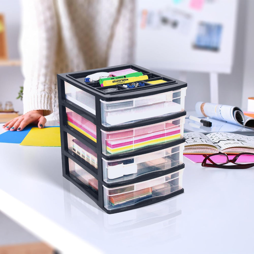 Gracious Living 4 Drawer Desktop & Countertop Organizer w/Organization Li...