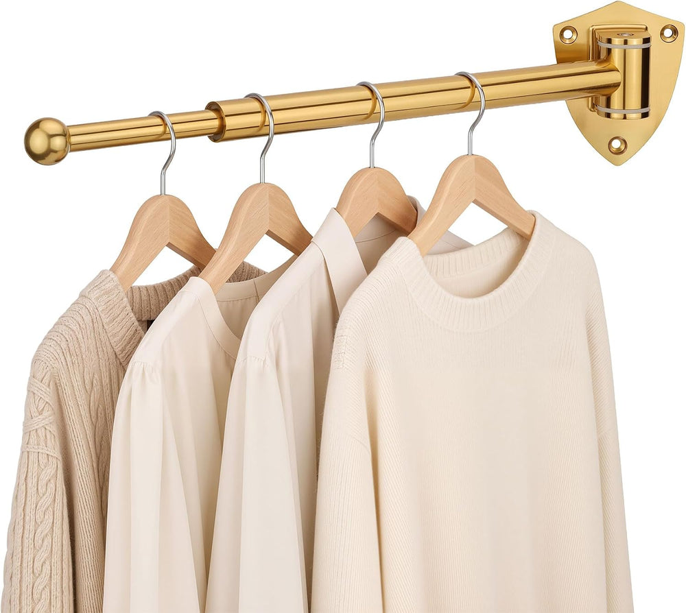 12" Wall Mounted Drying Rack, Foldable & Pull-Out Clothes Hanger, Br...
