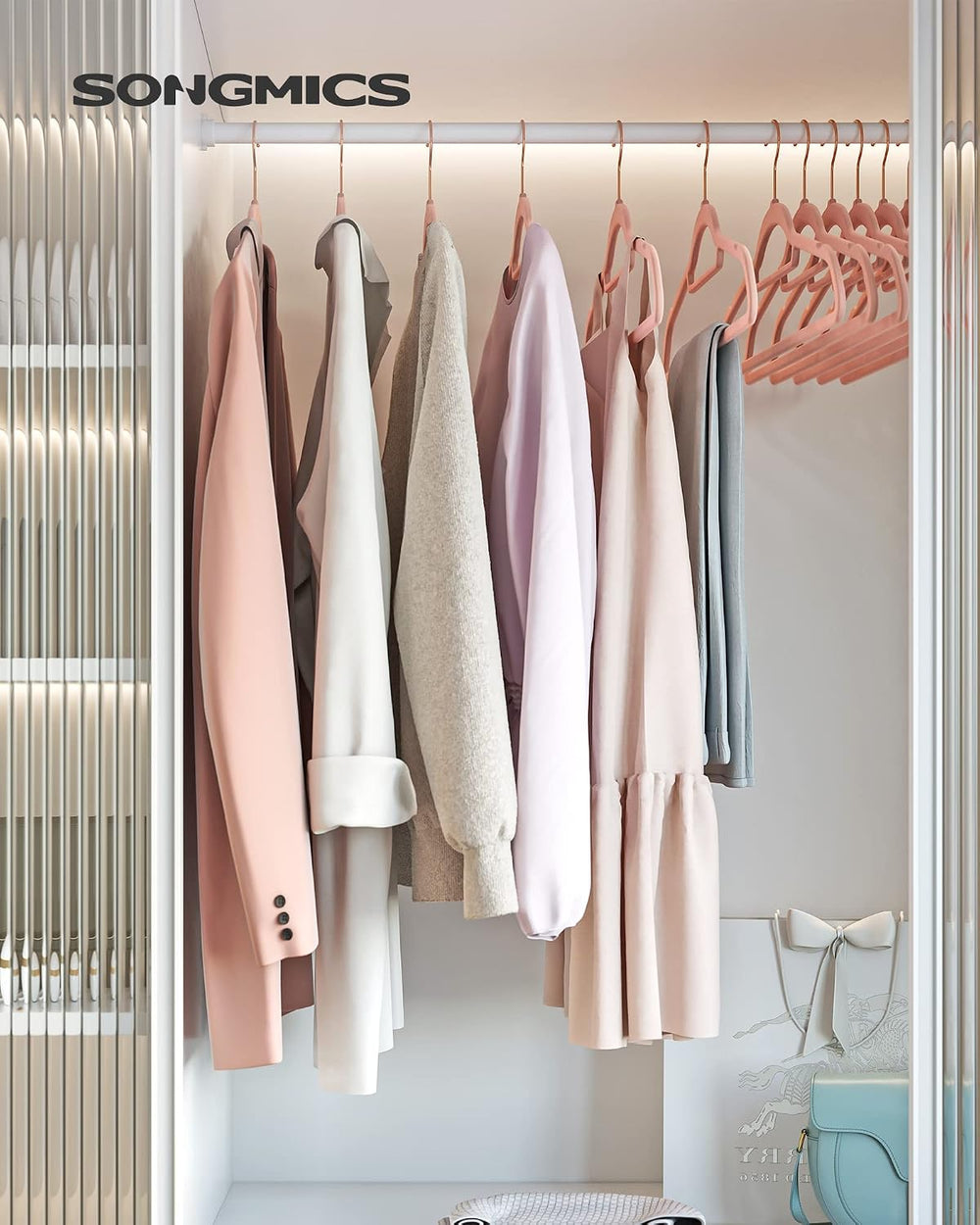 SONGMICS Velvet Hangers, Set of 100, Non-Slip, 17.1 x 8.9 x 0.2 Inch
