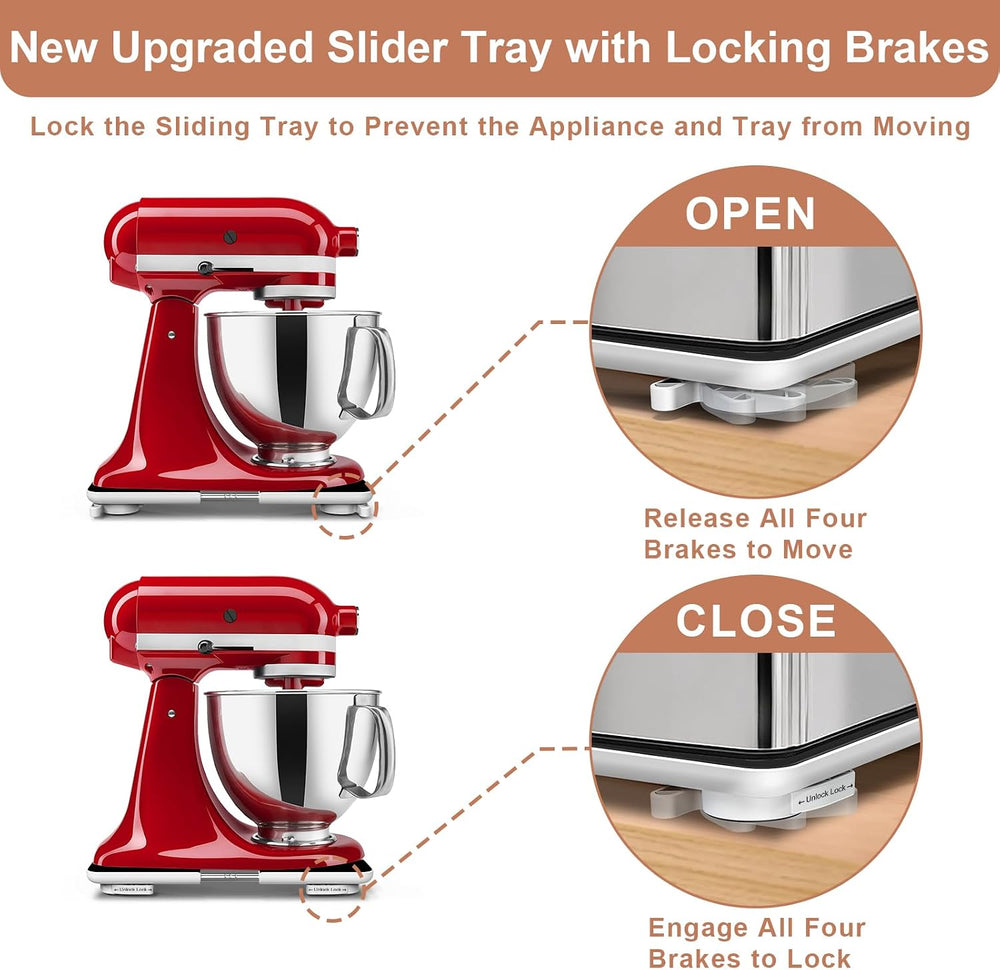 Adjustable Appliance Slider Tray - Expandable 6" x 11"- 11" x ...