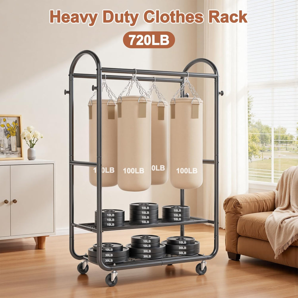 EAGMAK Heavy Duty Clothing Racks for Hanging Clothes 720 Lbs, Rolling Clothes...