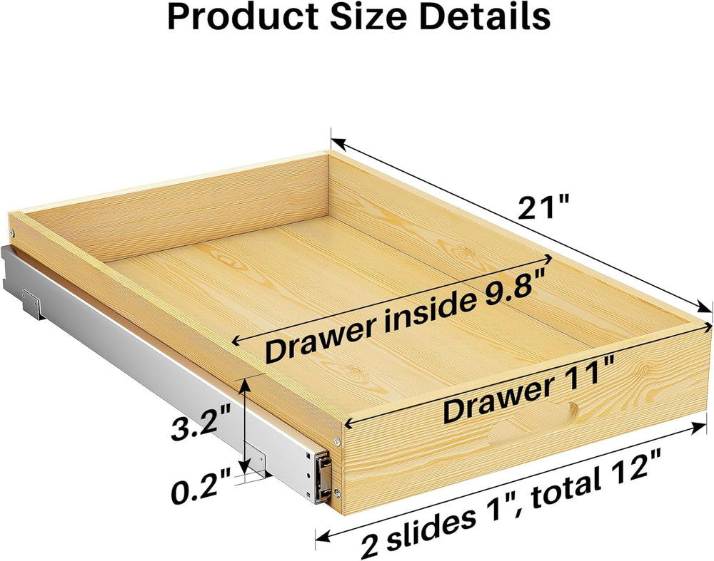 Pull Out Cabinet Organizer, Soft Close Wooden Slide Out Drawers for Pots and ...