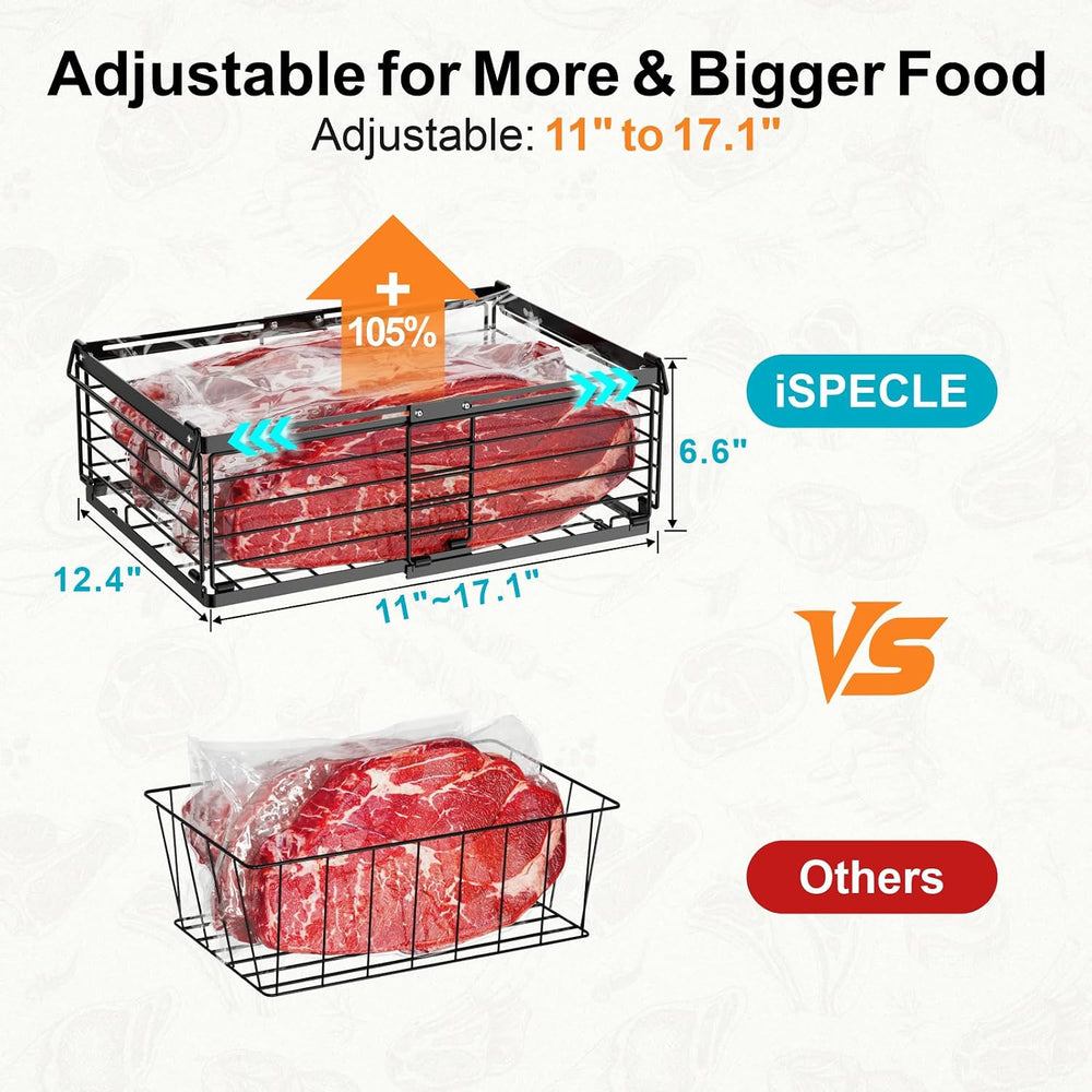 iSPECLE Freezer Organizer Bins - Adjustable Fits Chest Freezers 10-20 Cu Ft