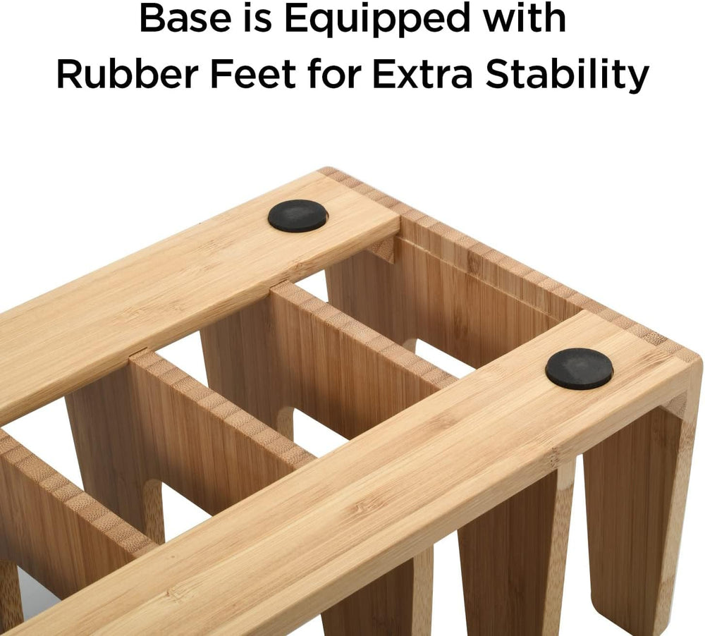 Bamboo Pot Lid Holder Organizer for Storage in Cabinets or Kitchen Countertop...