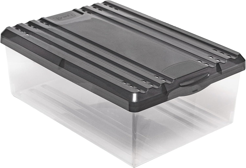 BranQ - Home essential Shoe Box with Ventilation Holes and Plastic Lid, 8 L, ...