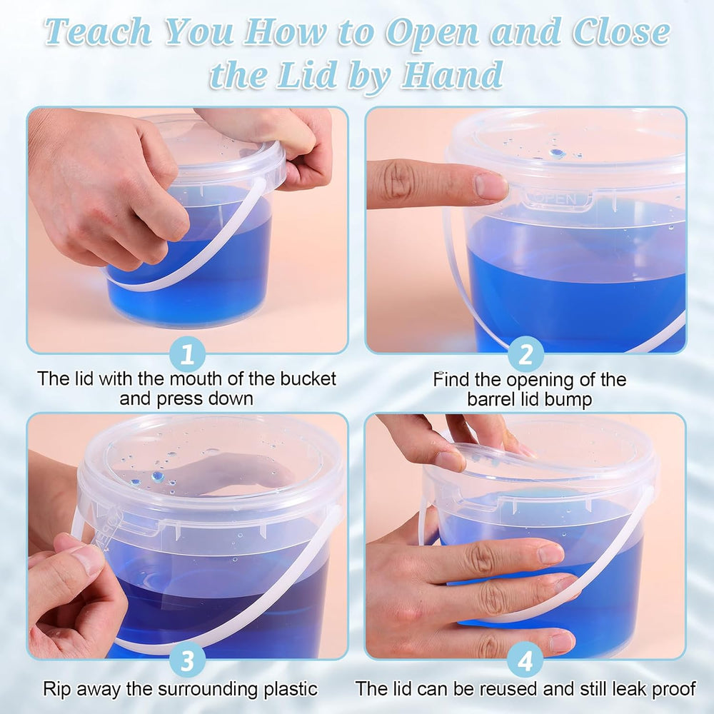 20 Pack 50 oz Clear Buckets for Drinks Reusable Food Storage Containers