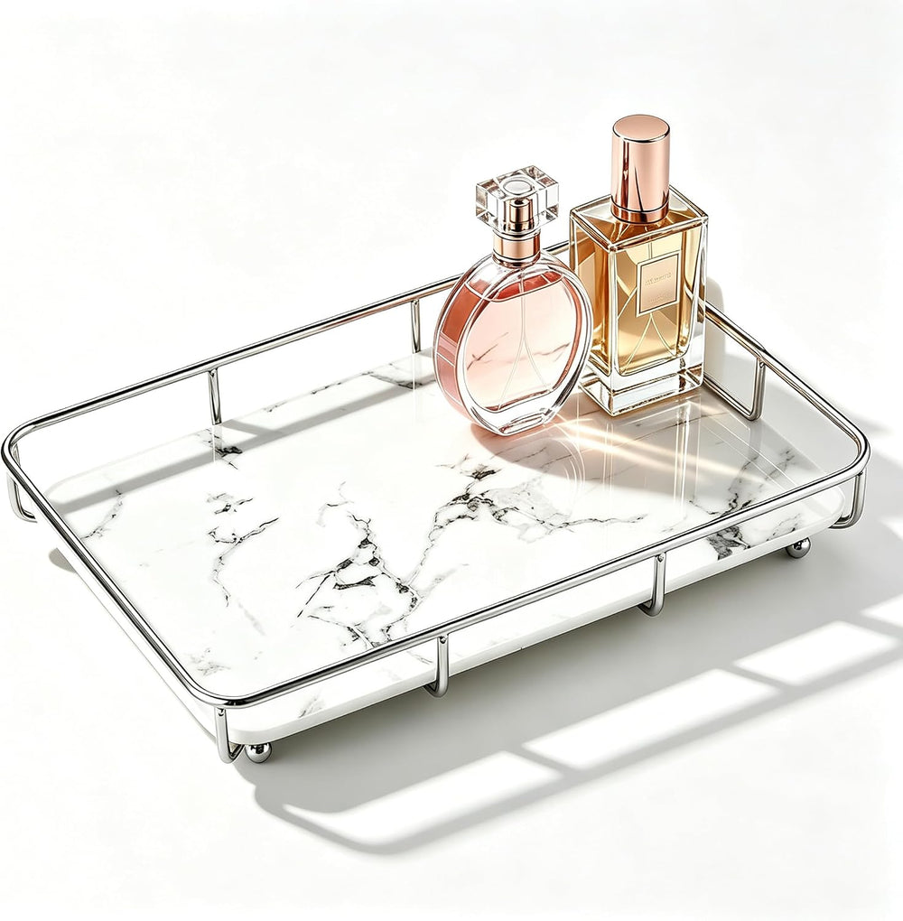 Dobbyby Vanity Tray Makeup Organizer Cosmetics Storage Bathroom Skincare Orga...