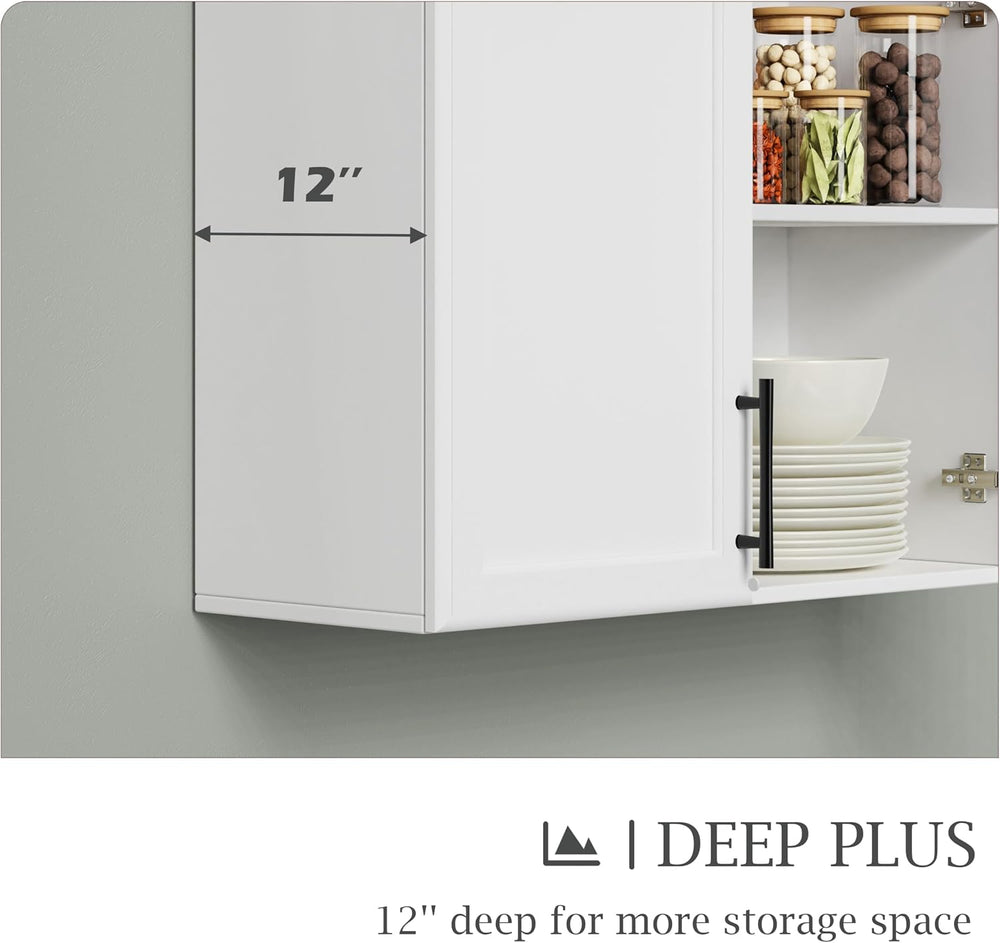 FIMELLO Wall Cabinet, Medicine Cabinet, Wall Amount Cabinet for Bathroom Laun...