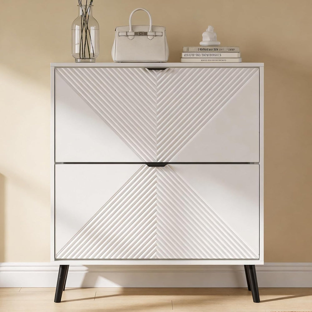 Shoe Cabinet Storage with 2 Flip Drawers, 31.5'' W Freestanding Shoes...
