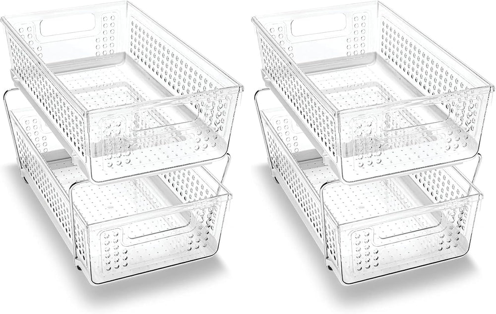 madesmart 2 Tier Organizer, Multi-Purpose Slide-Out Storage Baskets with Hand...
