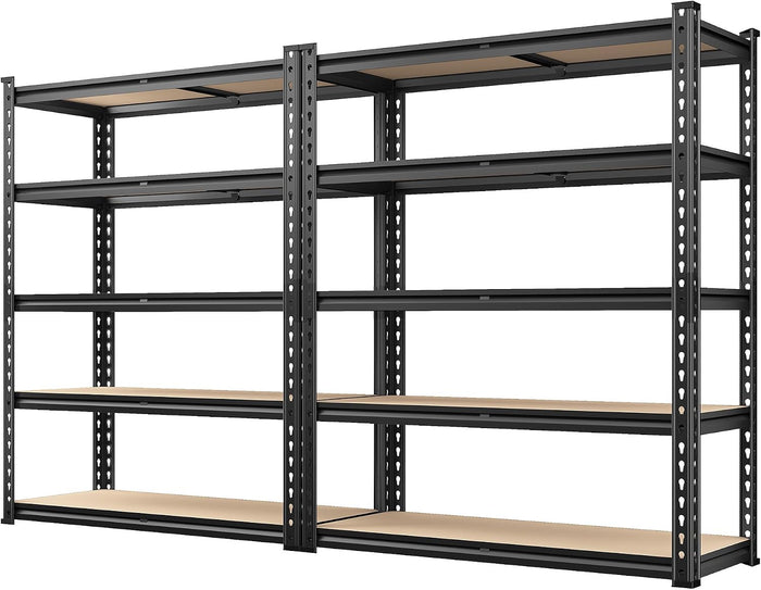 REIBII 2-Pack Storage Shelves Space-Saving and Tool Free for Garage Office
