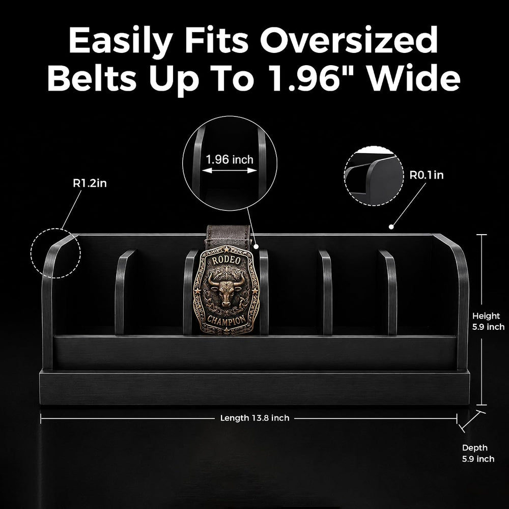 MinBoo Bamboo Belt Organizer Box,6 Grids Belt Rack for Closet and Drawer, Bel...