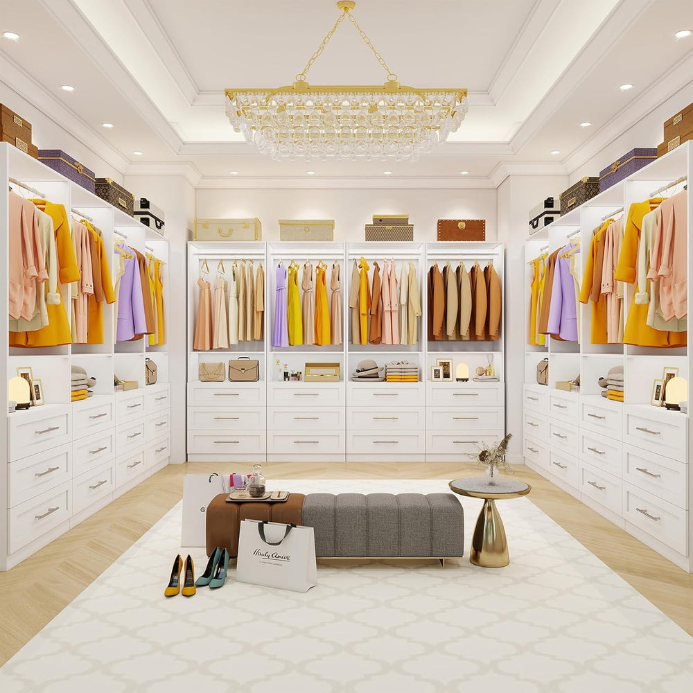 Closet System Set of 3, 6FT-15FT Closet System with 9 Drawers, Walk in Closet...