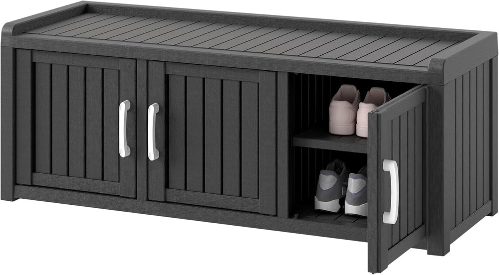 KAMABOKO Outdoor Shoe Storage Cabinet Waterproof UV-Resistant, Entryway Stora...