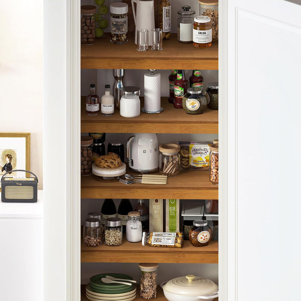 Gashell Wire Shelf Covers, Bamboo Wire Rack Covers for Pantry, Closet