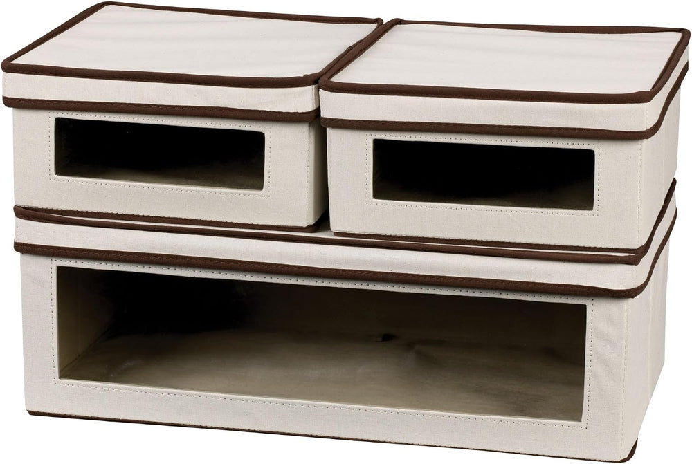 Household Essentials Vision Storage Box 3 Piece Set, Storage Box with Window,...