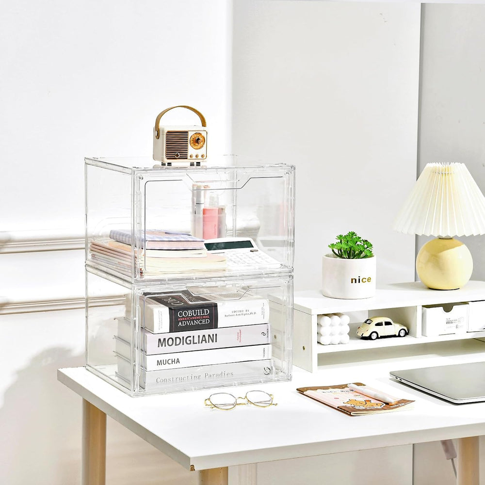 Magnetic Acrylic Clear Shoe Boxes – 360° Transparent Stackable Sneaker Storag...