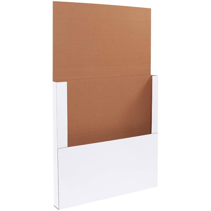 Boxes Fast BFM24242BF Corrugated Cardboard Easy-Fold Mailers, 24 x 24 x 2 Inches, Fold Over Mailers, Adjustable Die-Cut Shipping Boxes, Multi-Depth, Large White Mailing Boxes (Pack of 20)