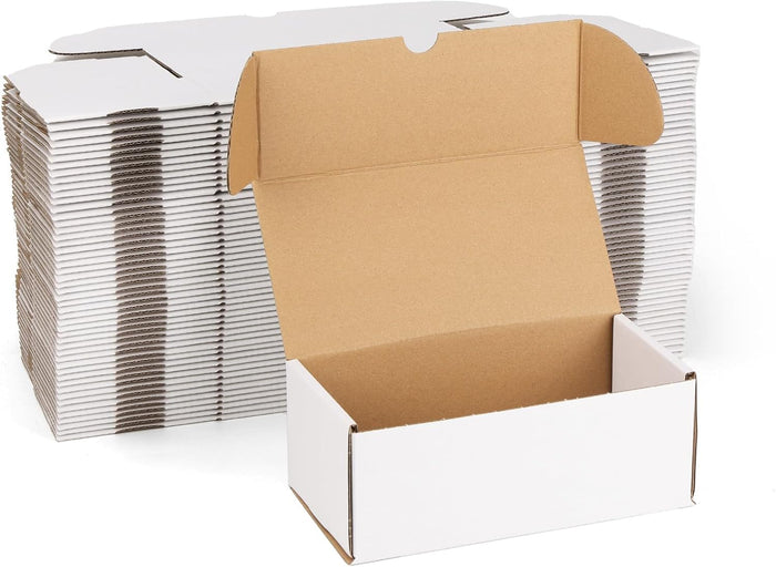 ZBEIVAN 8x4x3 White Shipping Boxes Set of 50, Corrugated Cardboard Mailer Boxes for Packaging Small Business Mailing Gifts