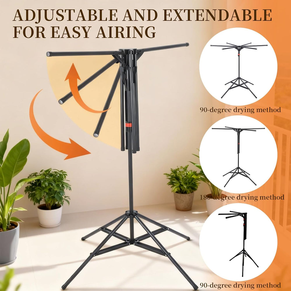 4-Leg Clothes Drying Rack with 6 Adjustable Poles for Indoor/Outdoorr,Clothin...