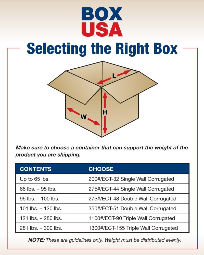 Box USA Moving Boxes, 48"L x 8"W x 24"H 10-Pack Large Side Loa...