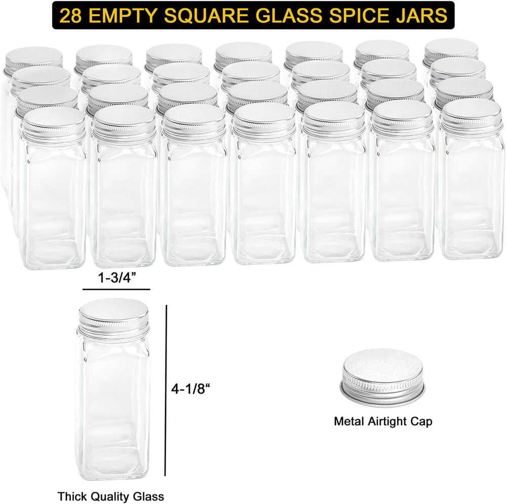 SpaceAid Spice Rack Organizer with 32 Spice Jars, 386 Spice Labels, Chalk Mar...
