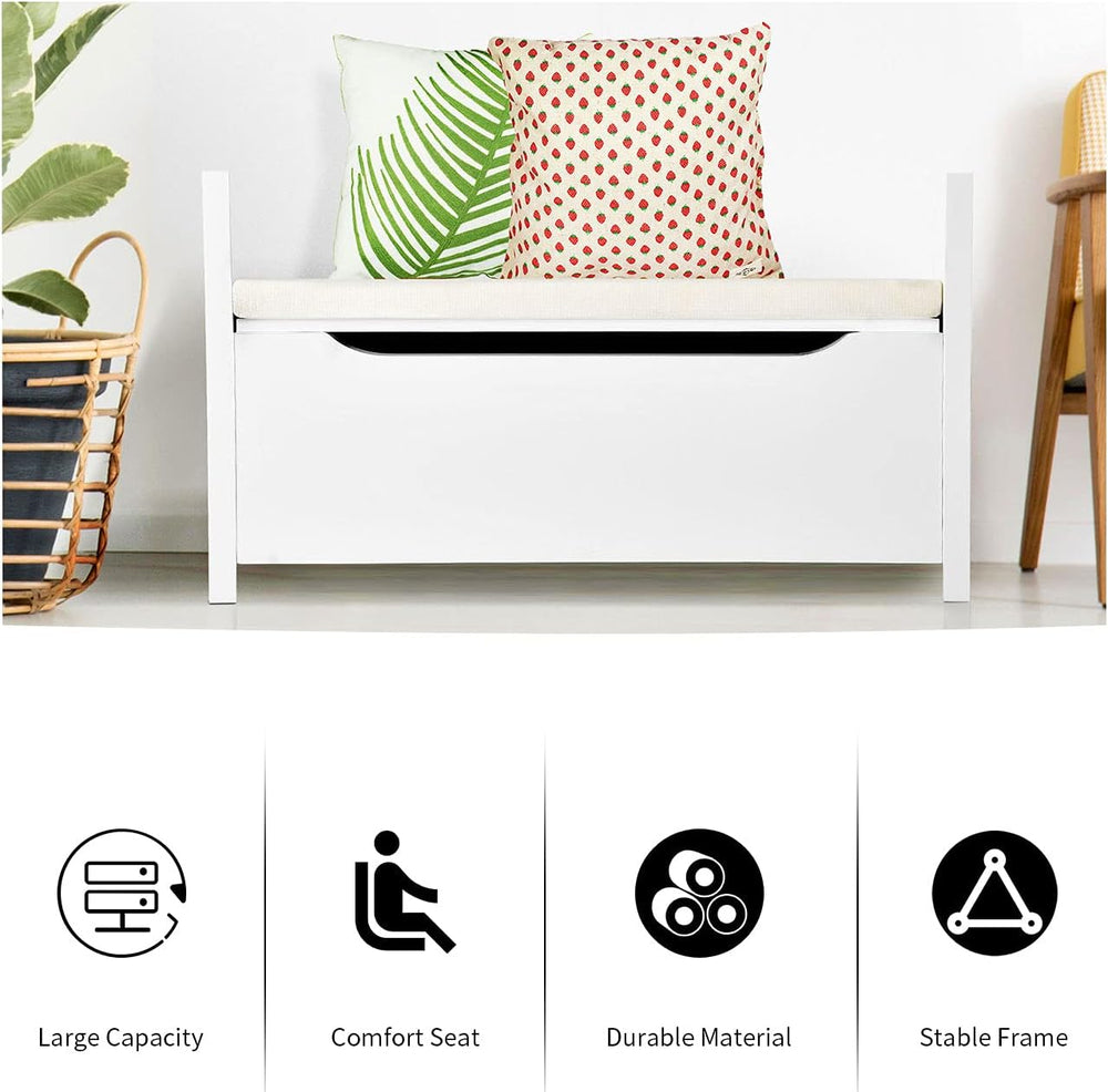 Giantex Shoe Storage Bench with Cushion, Entryway Storage Benches, End of Bed...