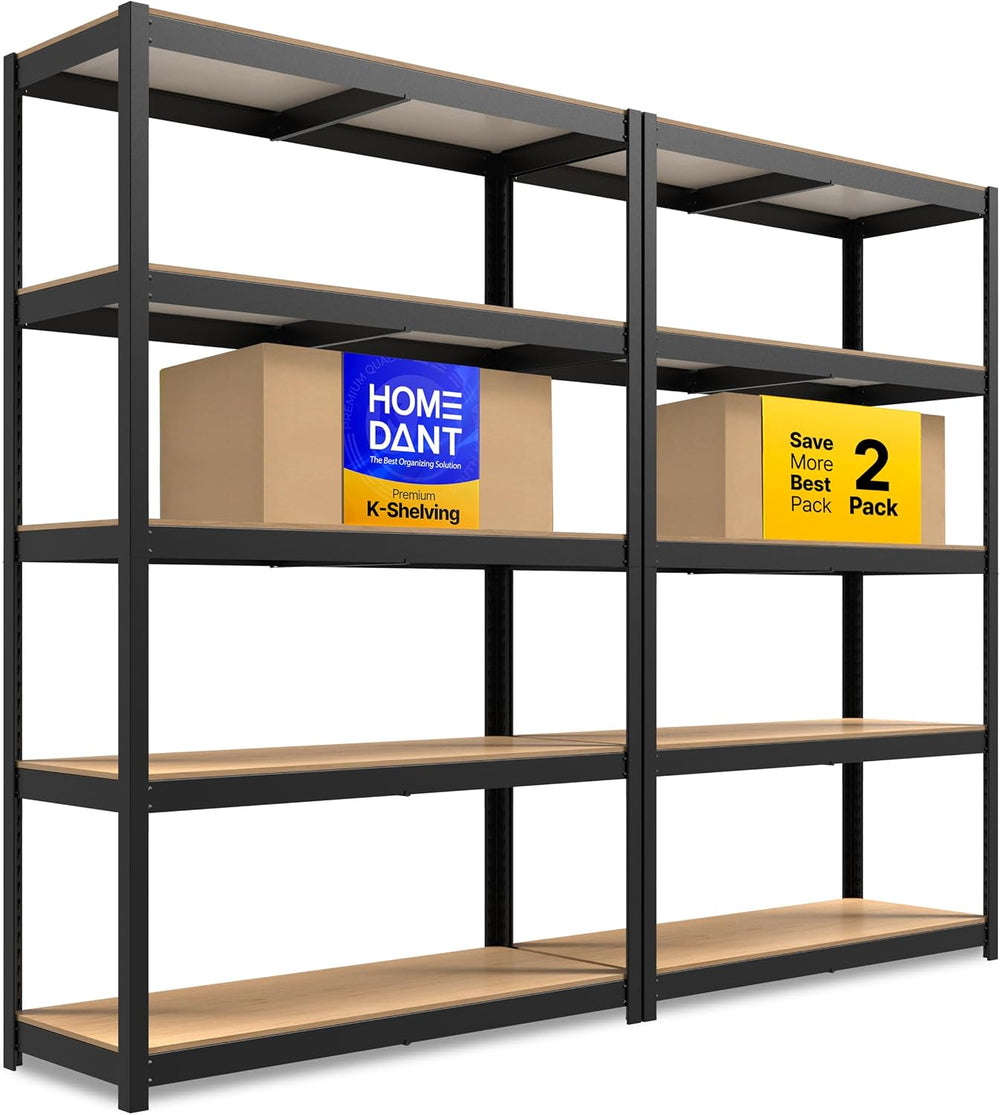 HOMEDANT House 48.1" W 5 Tier Heavy Duty Garage Shelving Adjustable Meta...