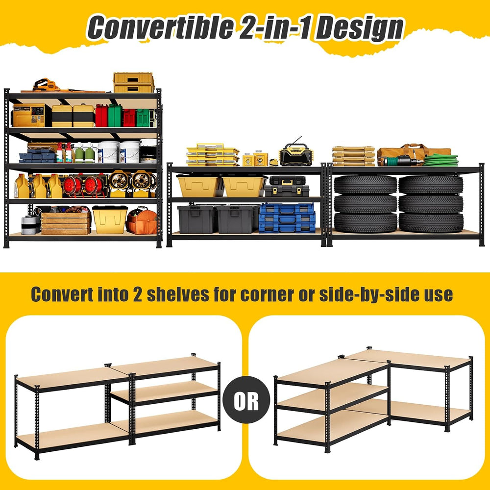 48" W x 18" D x 72" H Garage Shelving Heavy Duty - 5 Tier Meta...