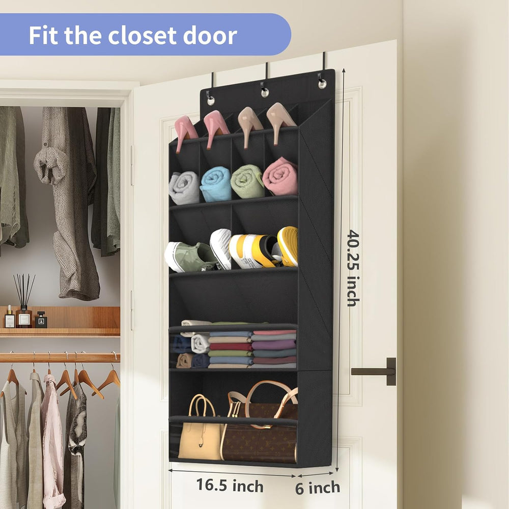 2 Pack Over the Door Shoe Organizers, Hanging Shoe Organizers Large Pockets