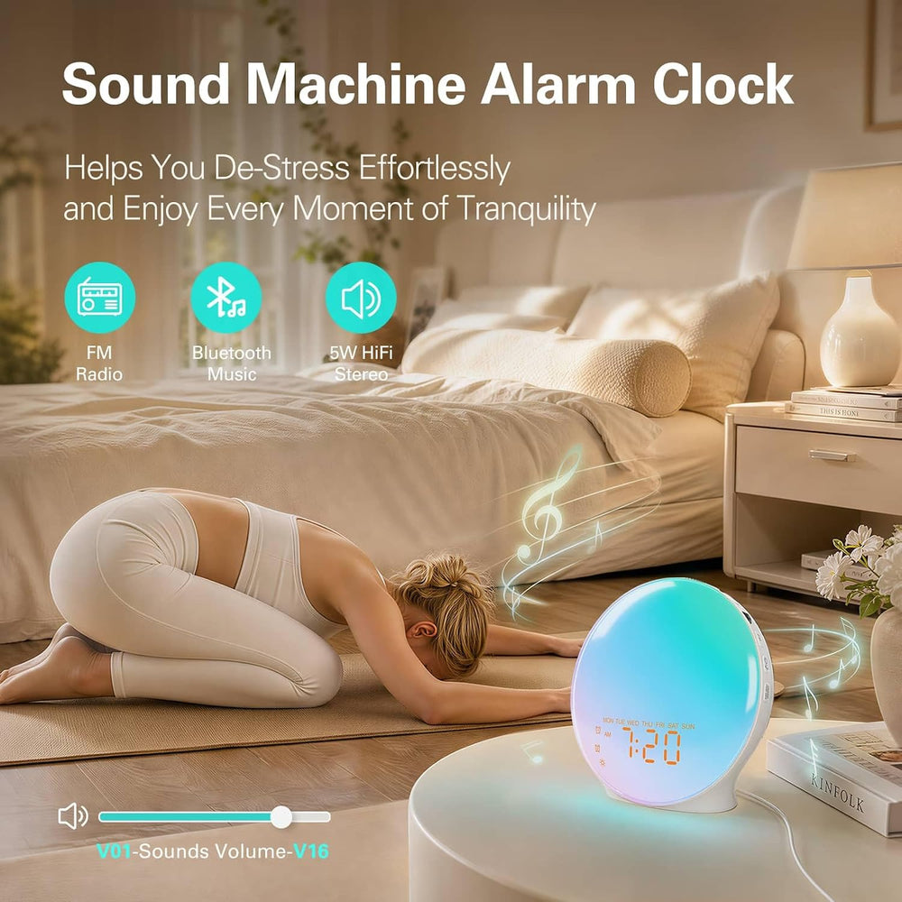 JALL Full Screen Dimmer Sunrise Alarm Clocks for Bedrooms, Wake Up Light with...