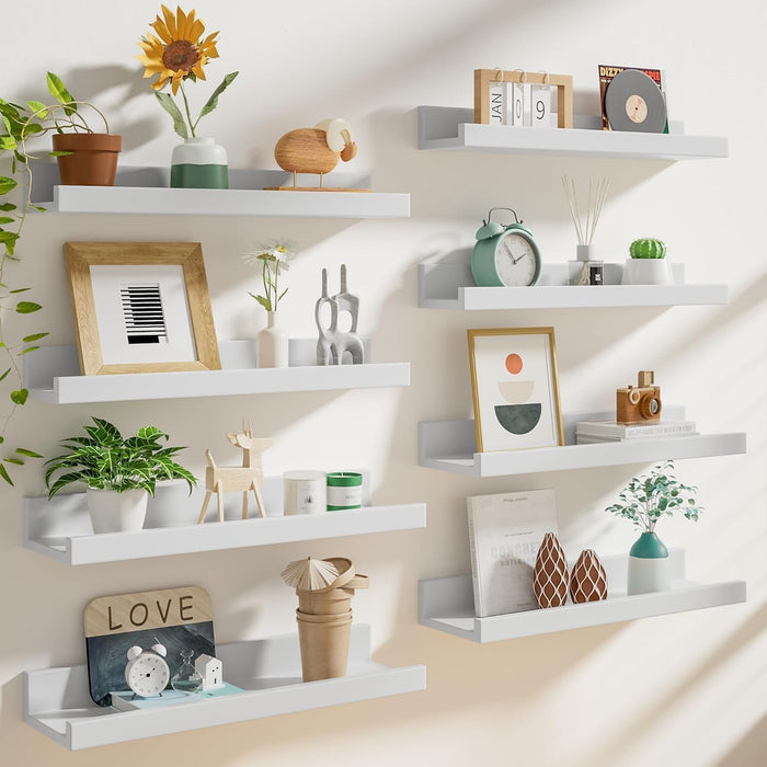 Heimlove 20 Inch Picture Ledge Set of 8 White