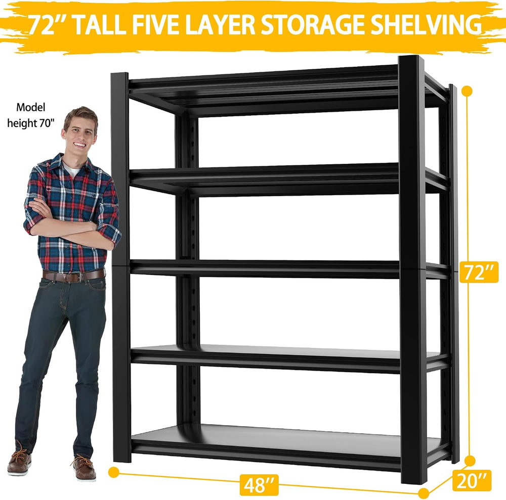 Heavy Duty Garage Shelving Units and Storage, 3000LBS 5 Adjustable Levels, 48...