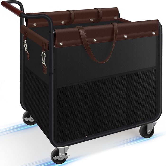 Kayfia 180L Rolling Laundry Hamper, Laundry Basket with Wheels, Black