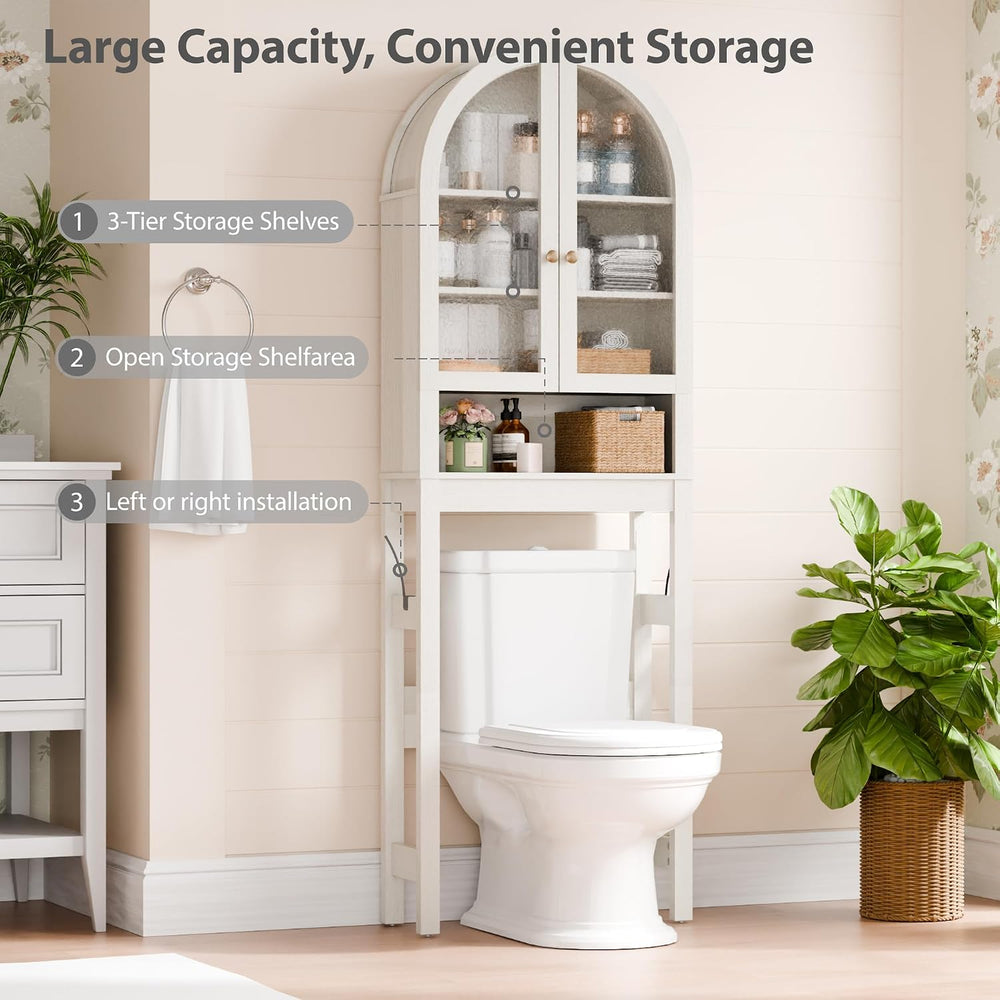 Over The Toilet Storage Cabinet, 23.7”W Modern Storage Cabinet Over Toilet wi...
