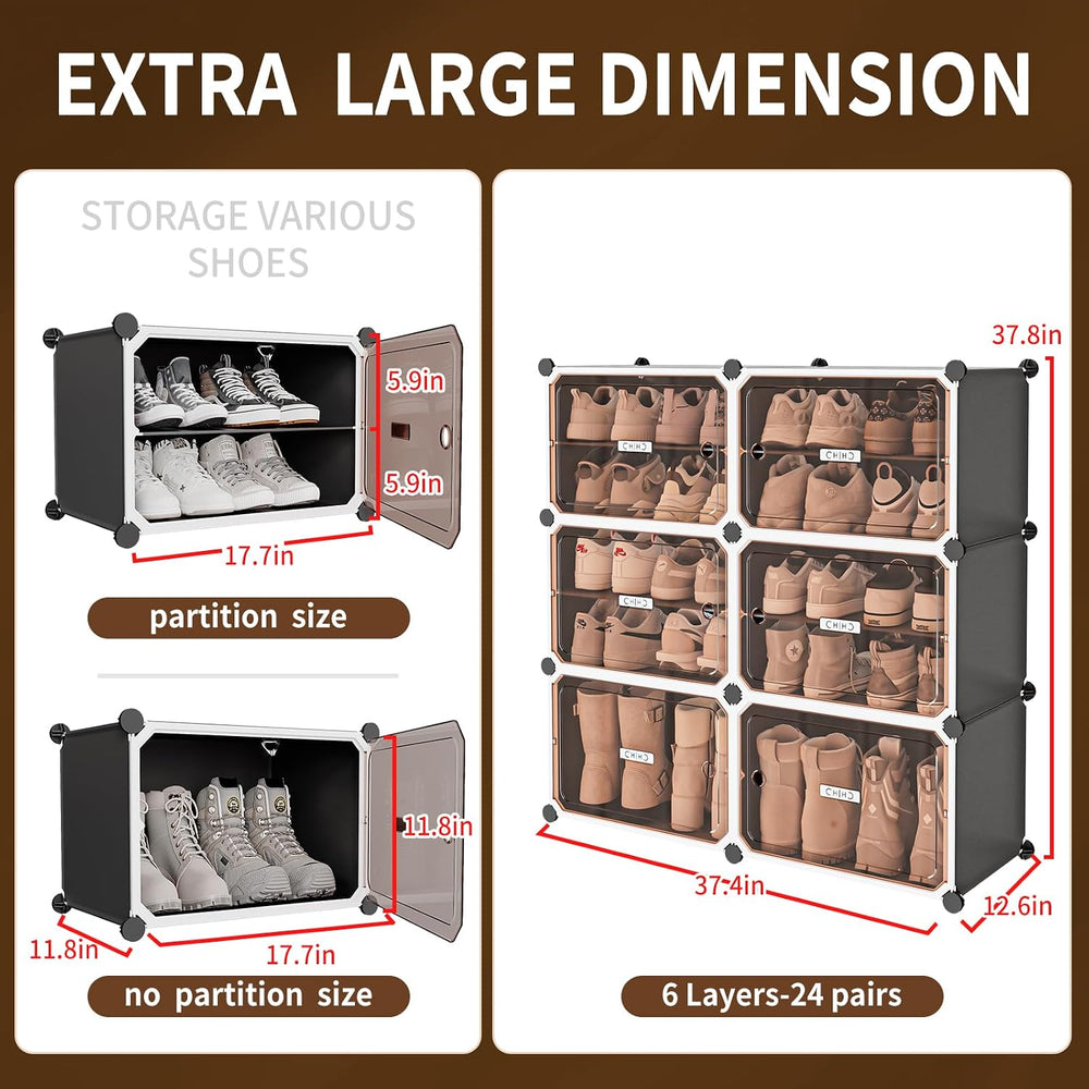 MAGINELS Shoe Rack,Expandable Shoe Cabinet Easy to Assemble. Shoe Storage wit...