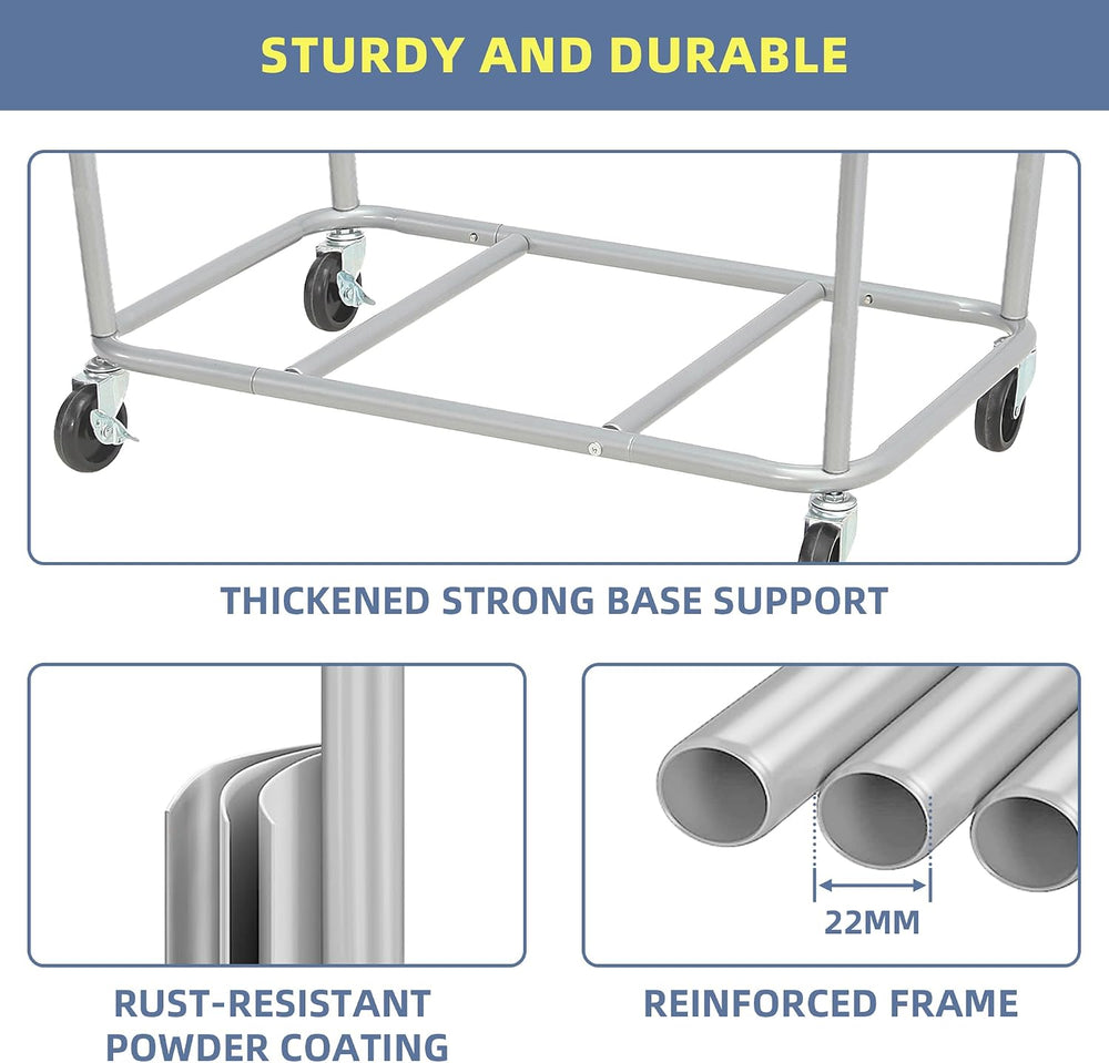 STORAGE MANIAC Commercial Laundry Hamper with Heavy Duty Steel Frame, 320 L I...