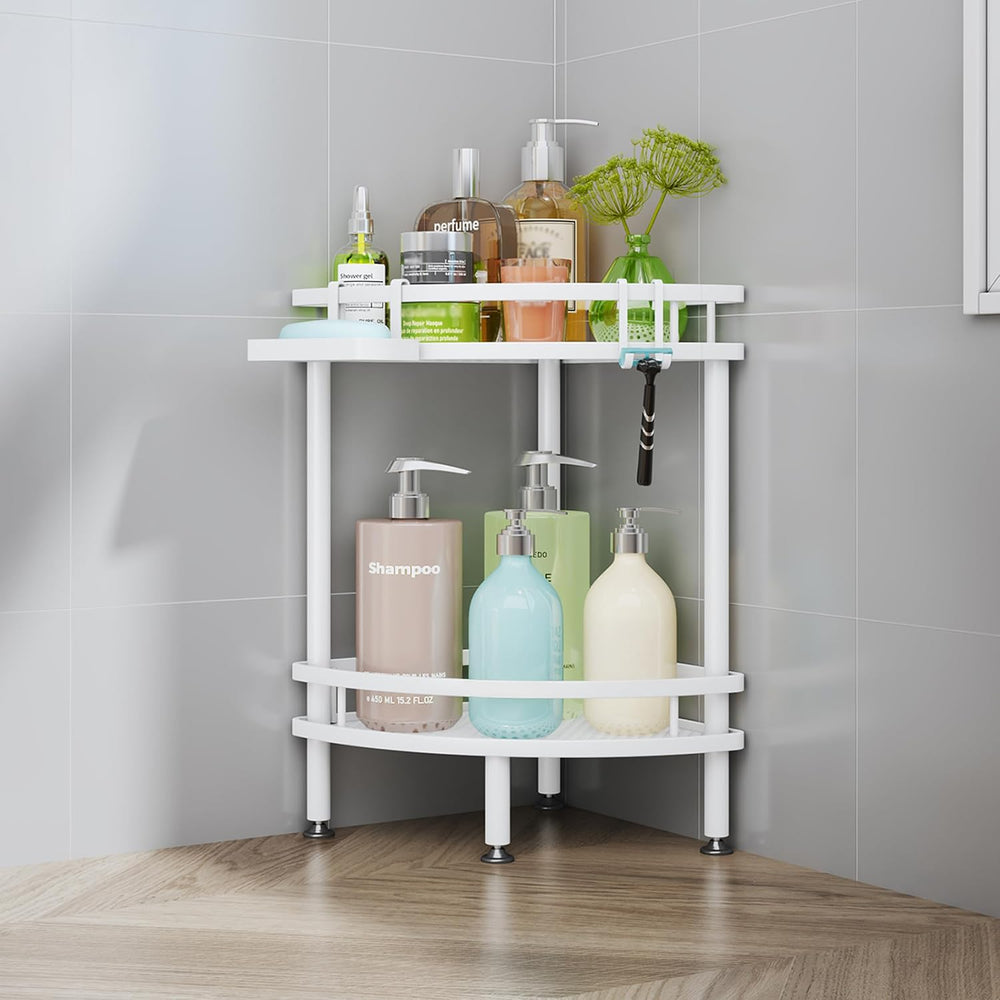 HapiRm Standing Corner Shower Caddy - 2 Tier Shower Organizer Corner with Soa...
