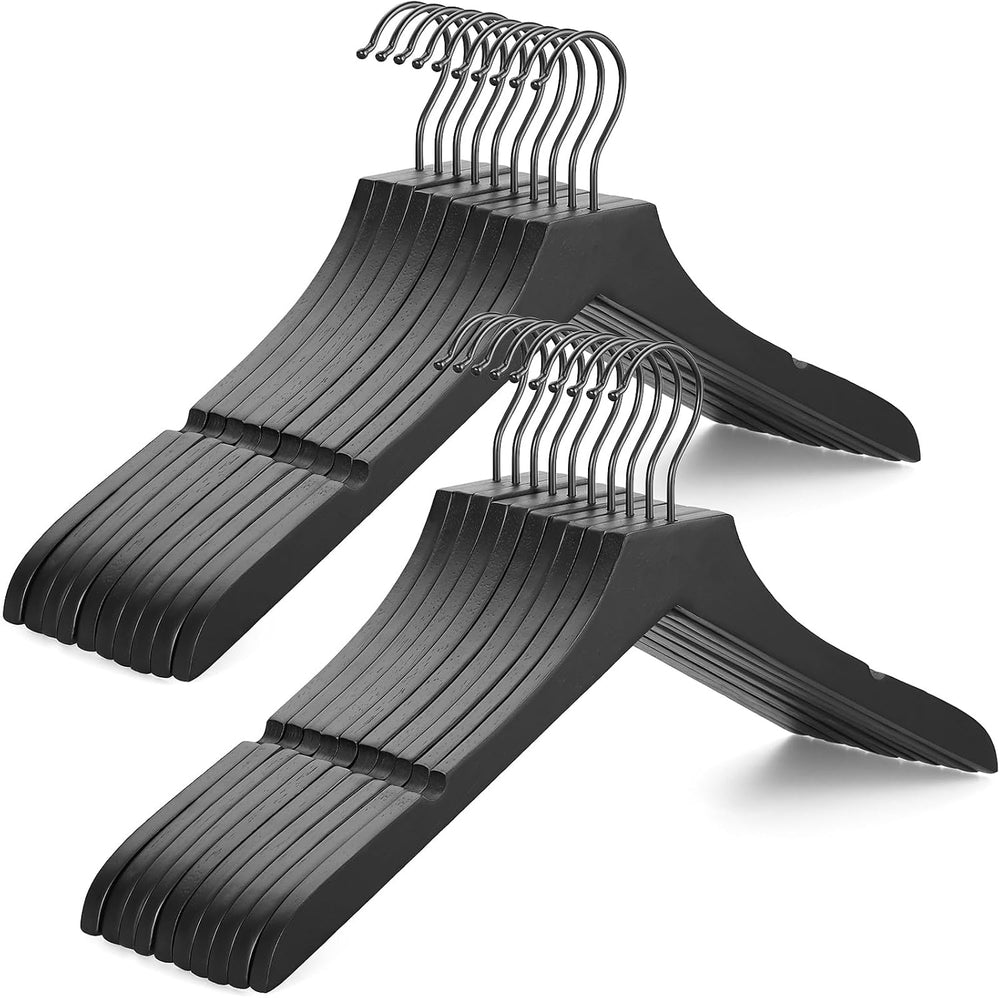 TOPIA HANGER Wooden Hangers 20 Pack, Rubber Wood Clothes Hangers with Rotatab...