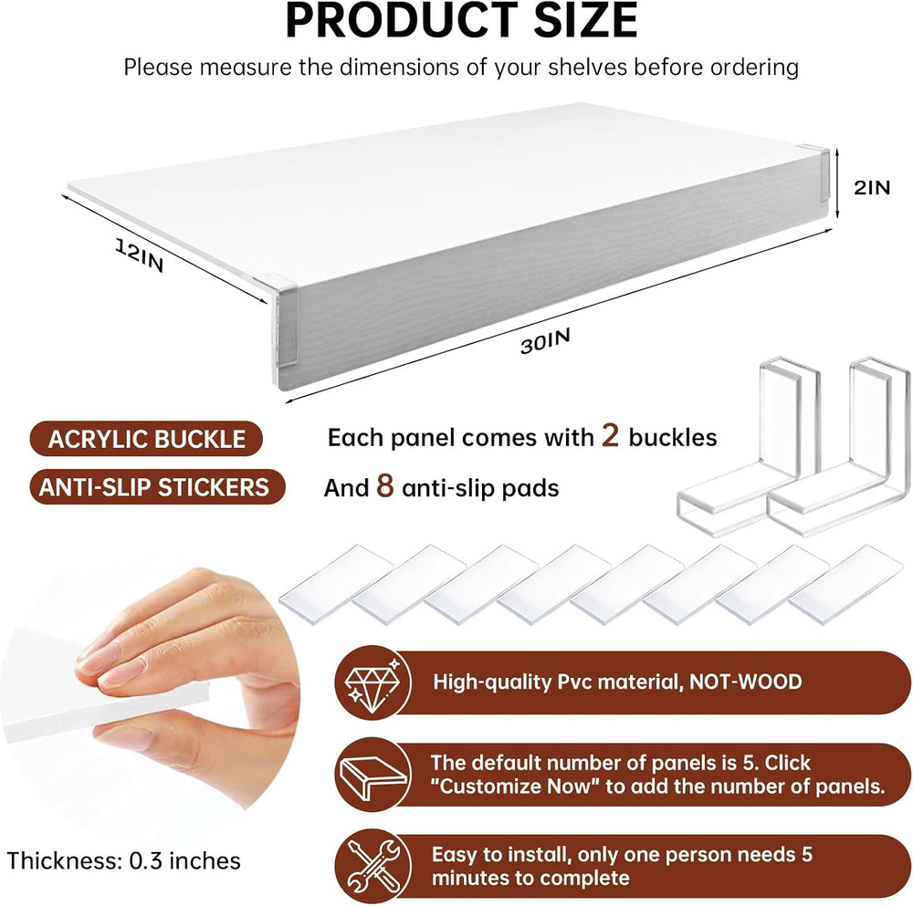 5PCS Wire Shelf Covers for Pantry, Preventing Leakage of Items & Removabl...