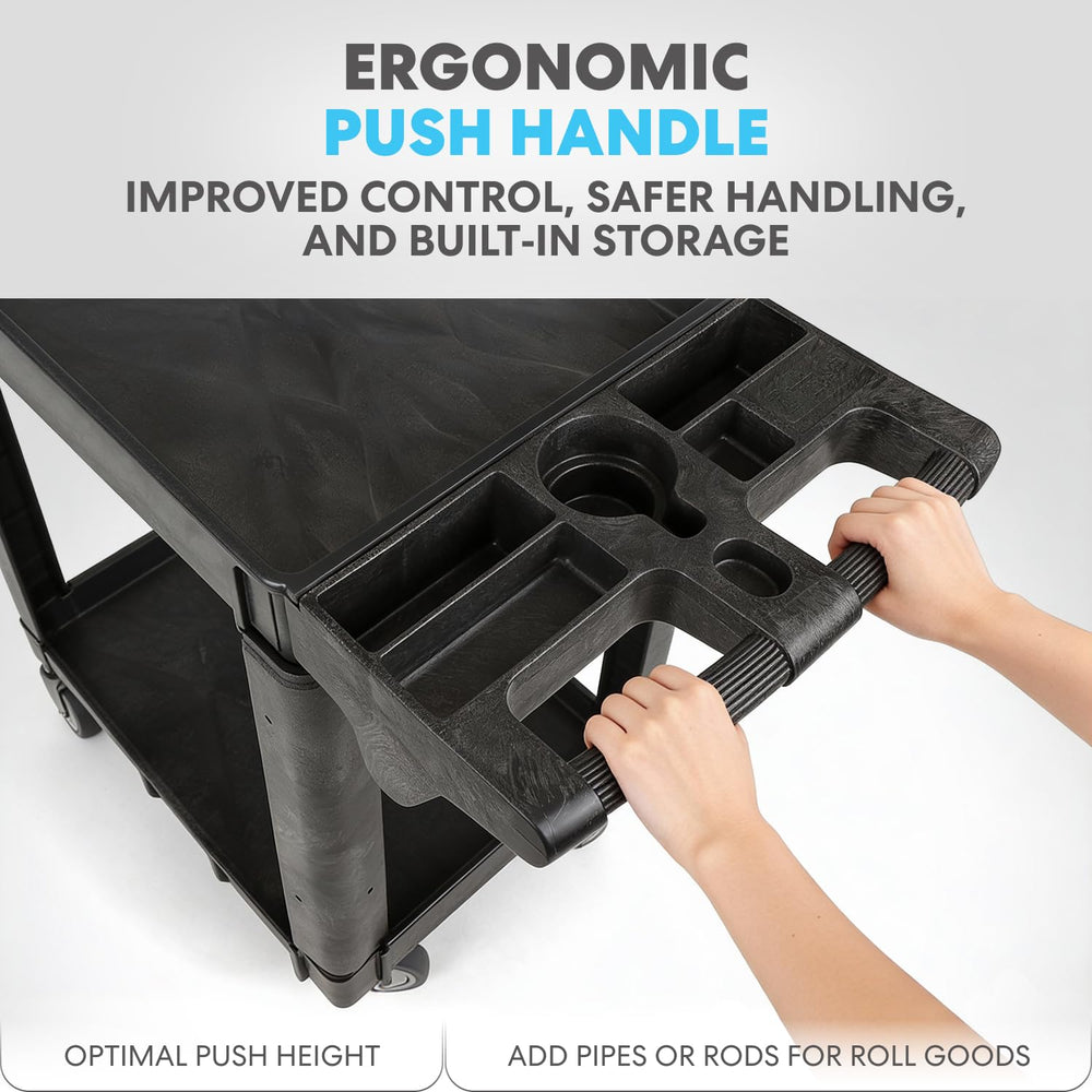 Simpli-Magic Rolling Utility Cart on Wheels, Heavy Duty with Ergonomic Handle...
