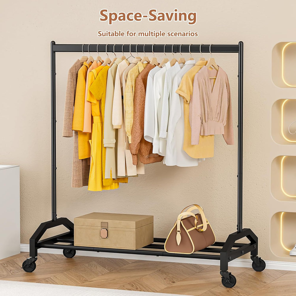 Wiracks Clothes Rack Clothing Rack with Wheels Rolling Clothing Rack for Hang...