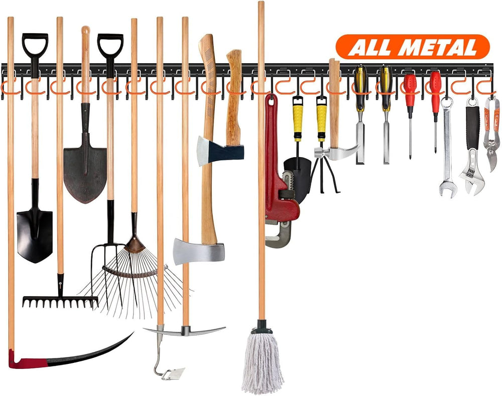 TVKB 68'' All Metal Garden Tool Organizer Adjustable Garage Tool Orga...