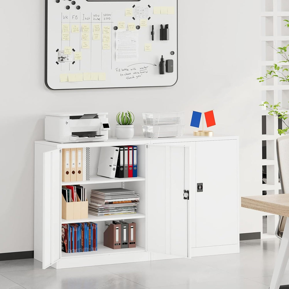 SISESOL Small Metal Cabinet with Shelves,36 inch Garage Storage Cabinet with ...