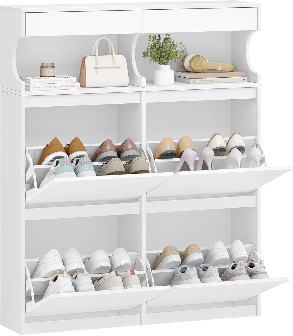 Hzuaneri Shoe Cabinet, Narrow Hidden Shoe Storage Cabinet for Entryway